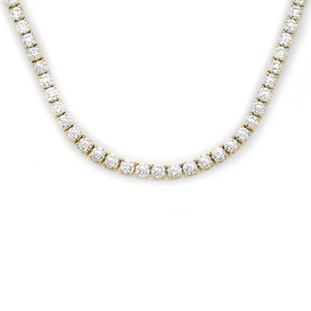 <span style="color:purple">SPECIAL!</span> 3.06ct G SI 14K Yellow Gold Diamond Tennis Necklace 16"