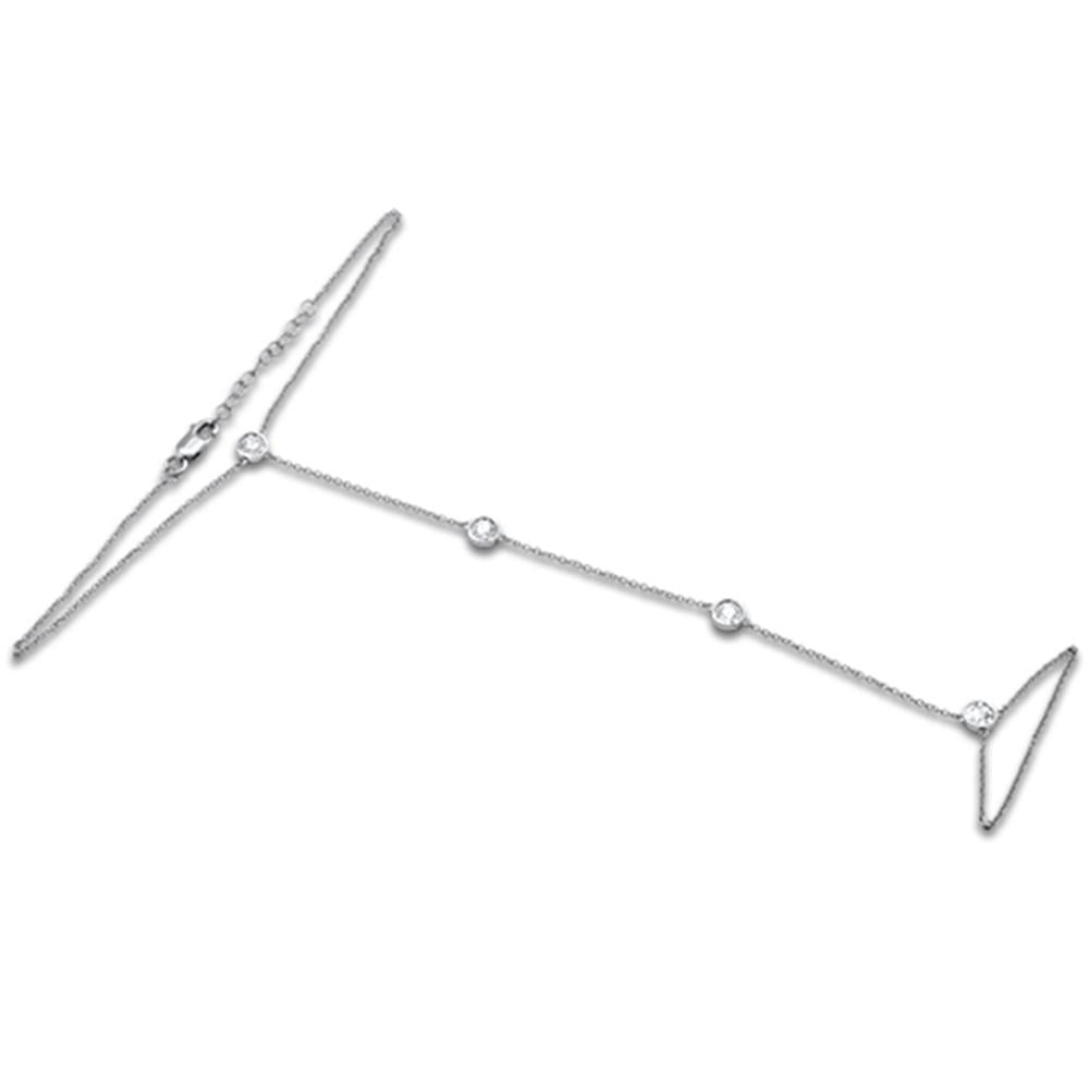 The Kharen - White Gold Diamond Bracelet & Ring Chain