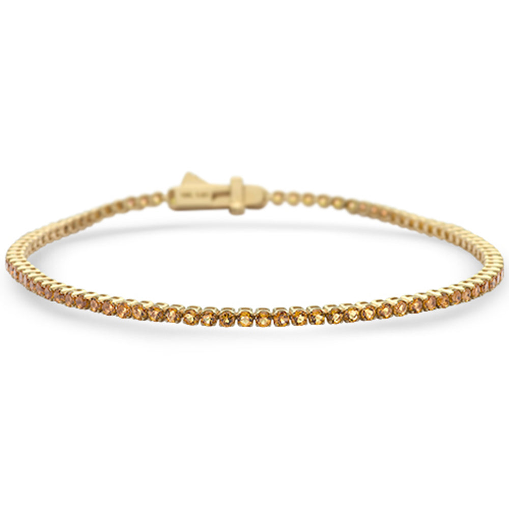 <span style="color:purple">SPECIAL!</span>.97ct G SI 14K Yellow Gold Natural Citrine Gemstone Tennis Bracelet 7" Long