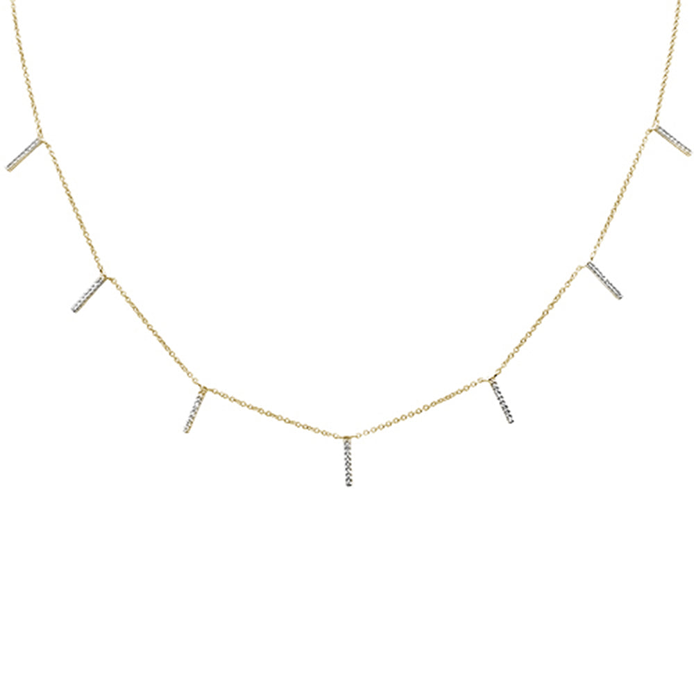 <span>DIAMOND CLOSEOUT! </span>.13ct 14kt Yellow Gold Trendy Diamond Charm Pendant Necklace 16"+2" Ext