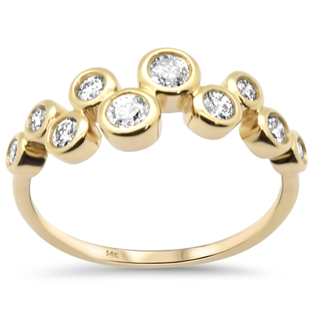 <span style="color:purple">SPECIAL!</span> .50ct G SI 14K Yellow Gold Diamond Bezel Set Band Ring Size 6.5