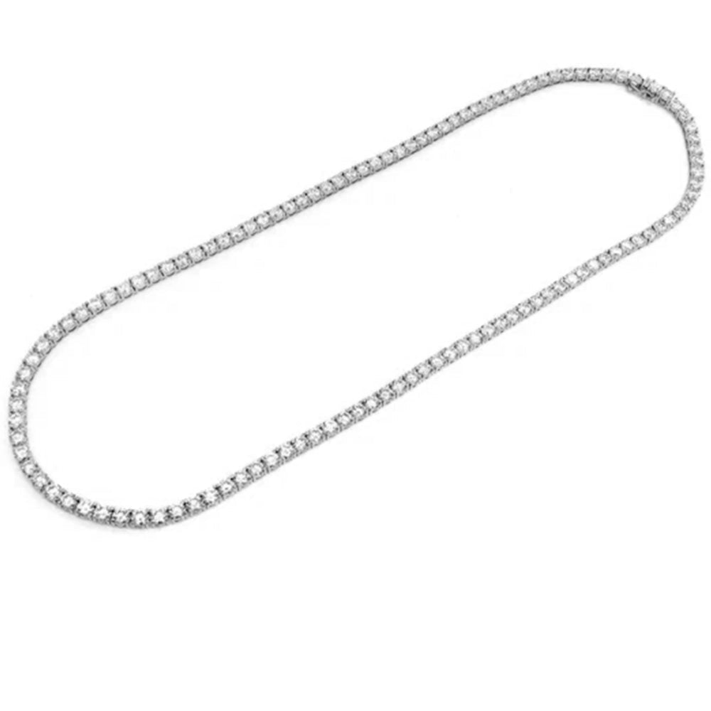 <span style="color:purple">SPECIAL!</span> 7.05ct G SI 14K White Gold Diamond Tennis Necklace 16"
