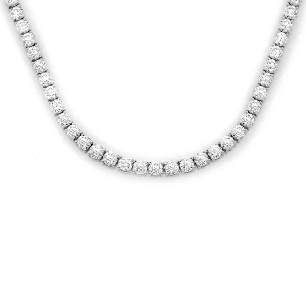 <span style="color:purple">SPECIAL!</span> 7.05ct G SI 14K White Gold Diamond Tennis Necklace 16"